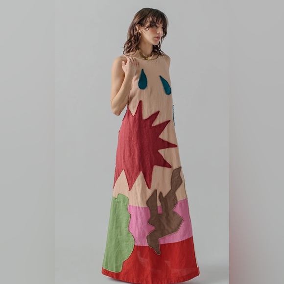 LINGUA FRANCA Patmos Patch Dress in Salmon Multi Size 2XL NWT - Picture 11 of 15